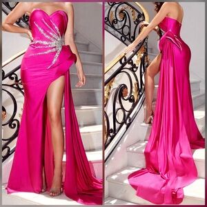 Pink prom dress or pageant evening gown